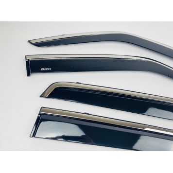 Дефлектори вікон Nissan Juke 2010-2018 з нерж. хром полоскою-3